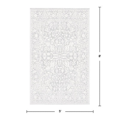 FirsTime & Co. Gray Noelle Vintage Medallion Area Rug, French Country Style, Made of Polyester and Polypropylene Blend