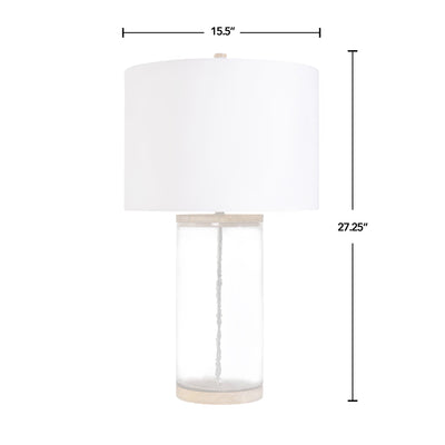 FirsTime & Co. Natural Kendall Glass Table Lamp, Farmhouse Style, Made of Glass