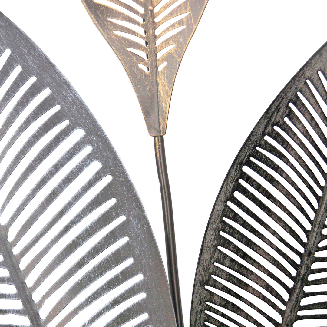 FirsTime & Co. Silver Metallic Leaves Wall Decor 2-Piece Set