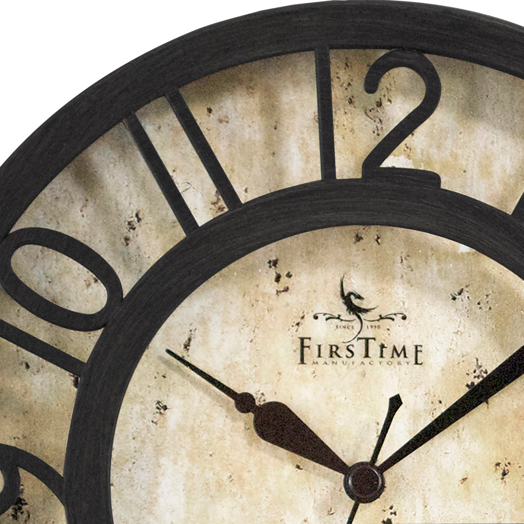 FirsTime & Co. Bronze Raised Number Wall Clock, Traditional Style, Made of Plastic