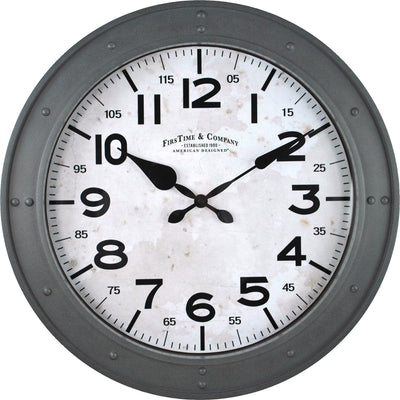 FirsTime & Co. Gray Donovan Wall Clock, Modern Style, Made of Plastic