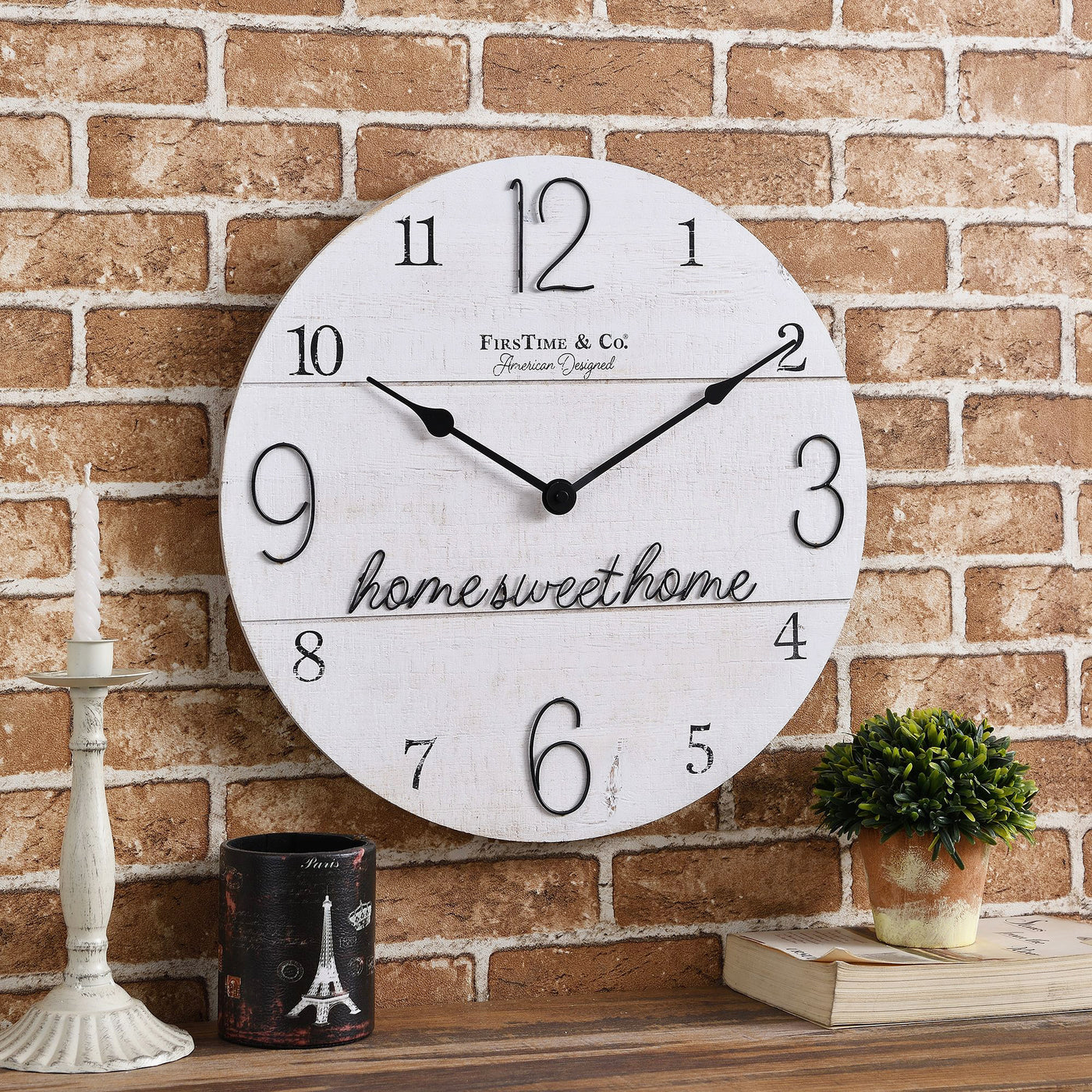 FirsTime & Co. White Home Sweet Home Wall, Farmhouse Style, Made of Wood