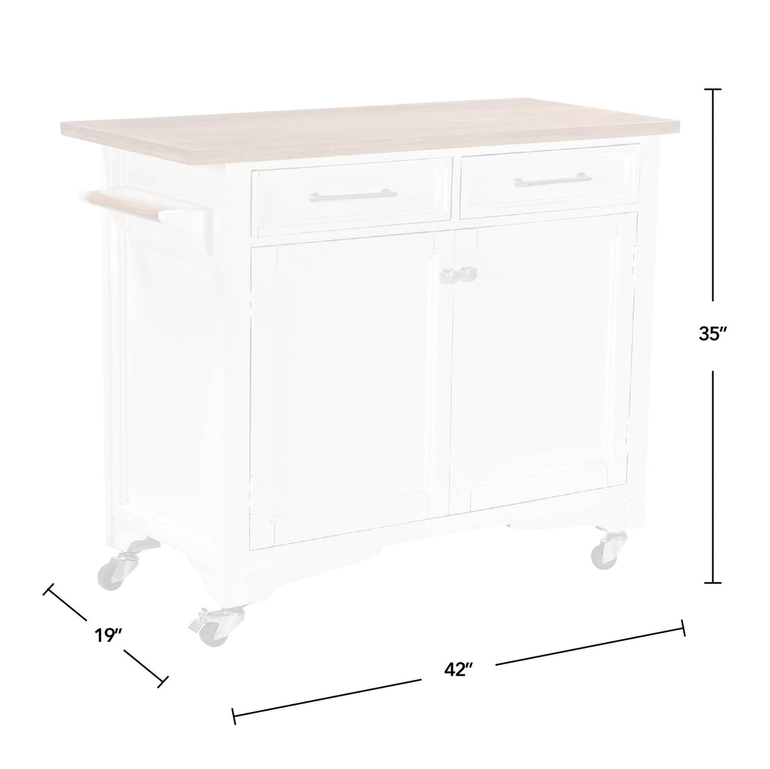 FirsTime & Co. White And Brown Emma Kitchen Cart, Farmhouse Style, Made of Wood