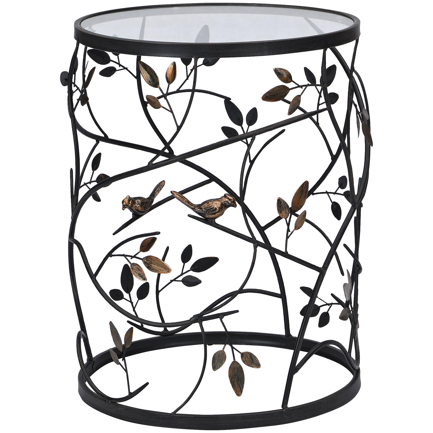FirsTime & Co. Bronze Bird And Branches End Table, Modern Style, Made of Metal