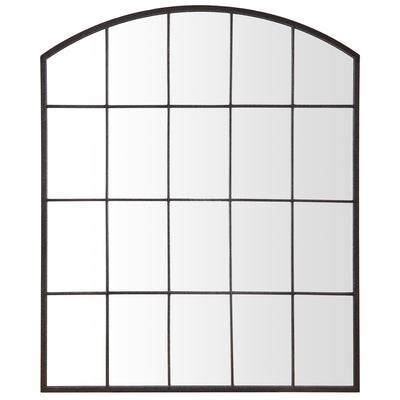 FirsTime & Co. Black Dempsey Windowpane Wall Mirror, Farmhouse Style, Made of Metal