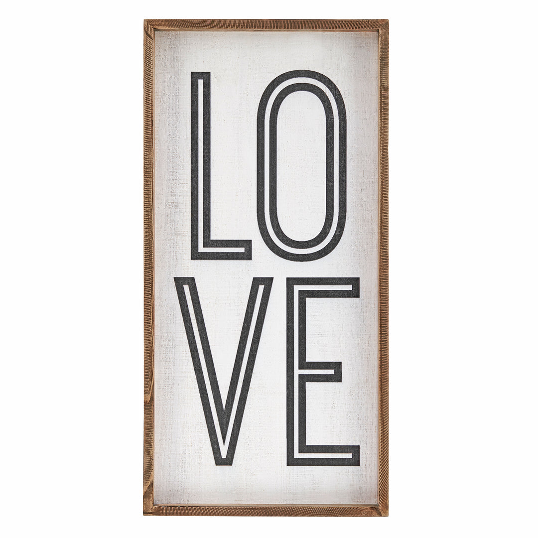 FirsTime & Co. White Love Framed Wall Art, Farmhouse Style, Made of Wood
