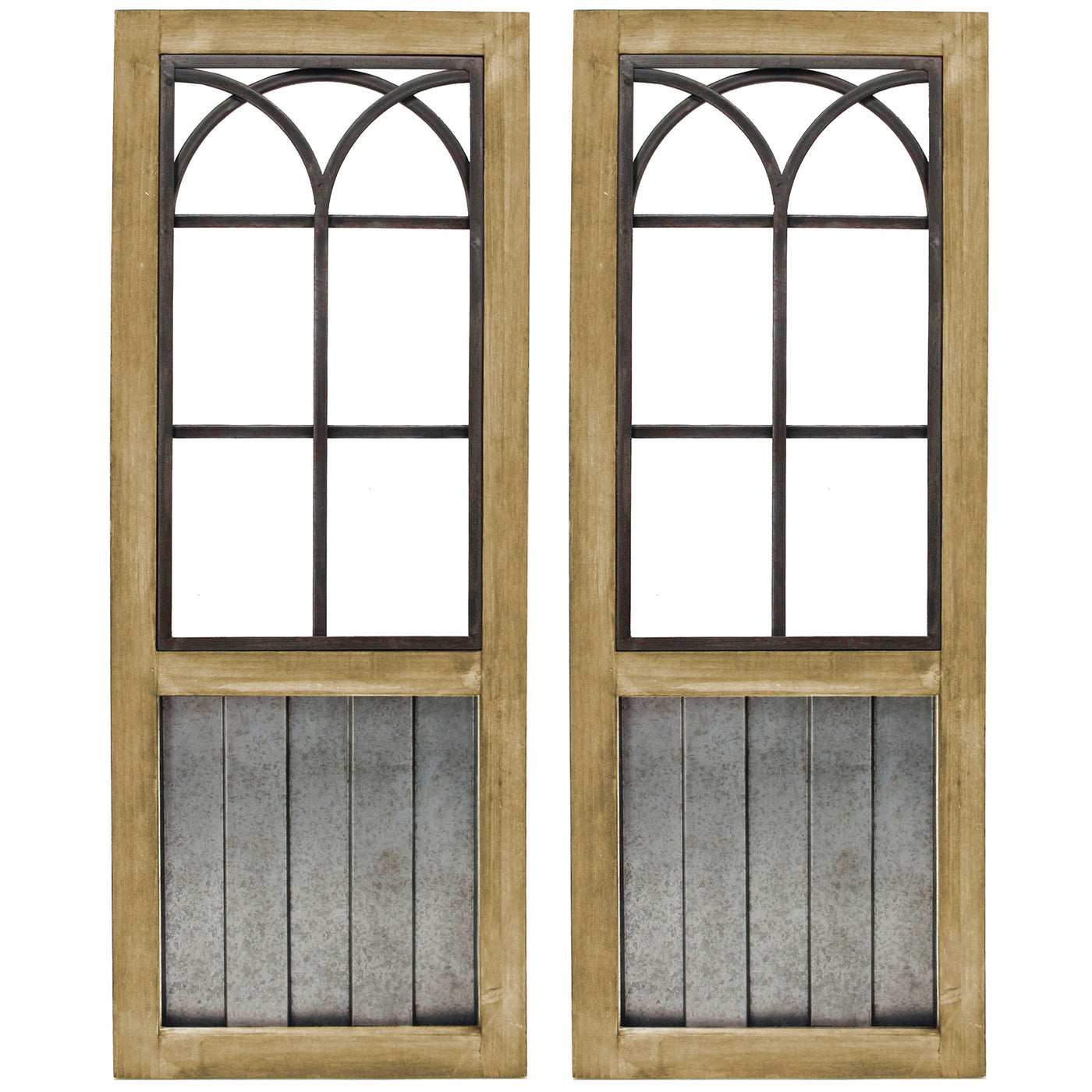 FirsTime & Co. Brown Willow Farms Wall Décor 2-Piece Set, Farmhouse, Metal, 12 x 1 x 31.5 inches