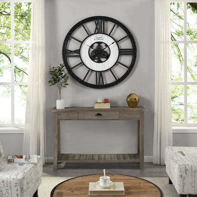 Black Lowell Shiplap Wall Clock