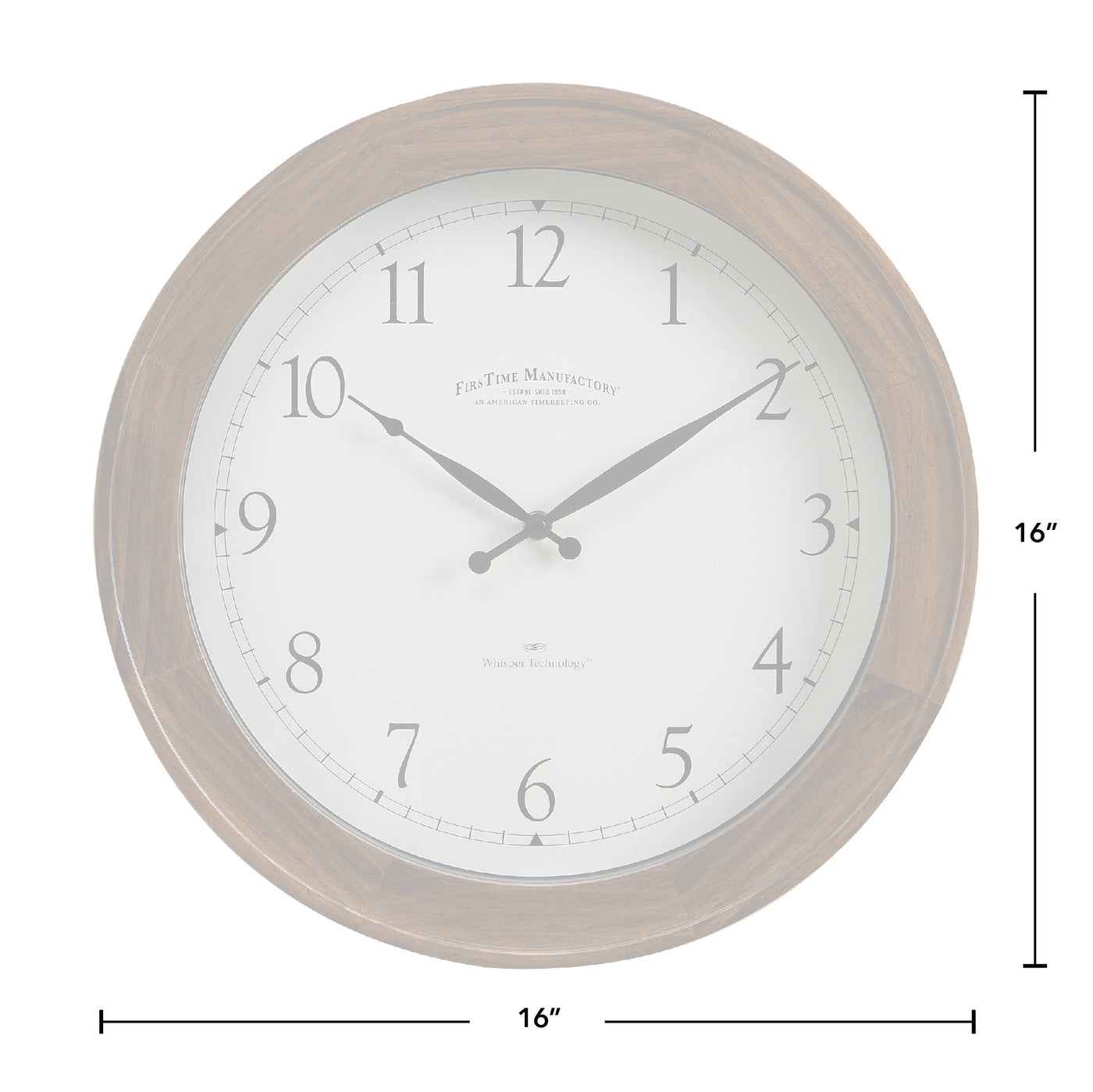 FirsTime & Co. Brown Garrison Whisper Wall Clock, Traditional Style, Made of Wood