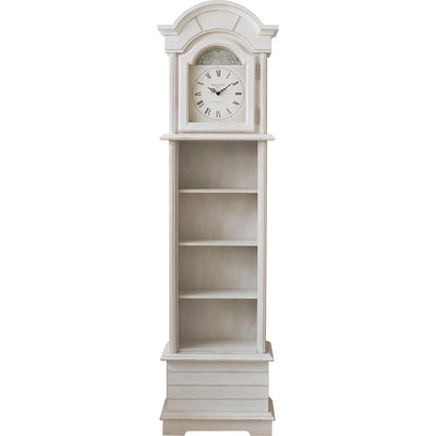 FirsTime & Co. White Shiplap Grandfather Floor Clock