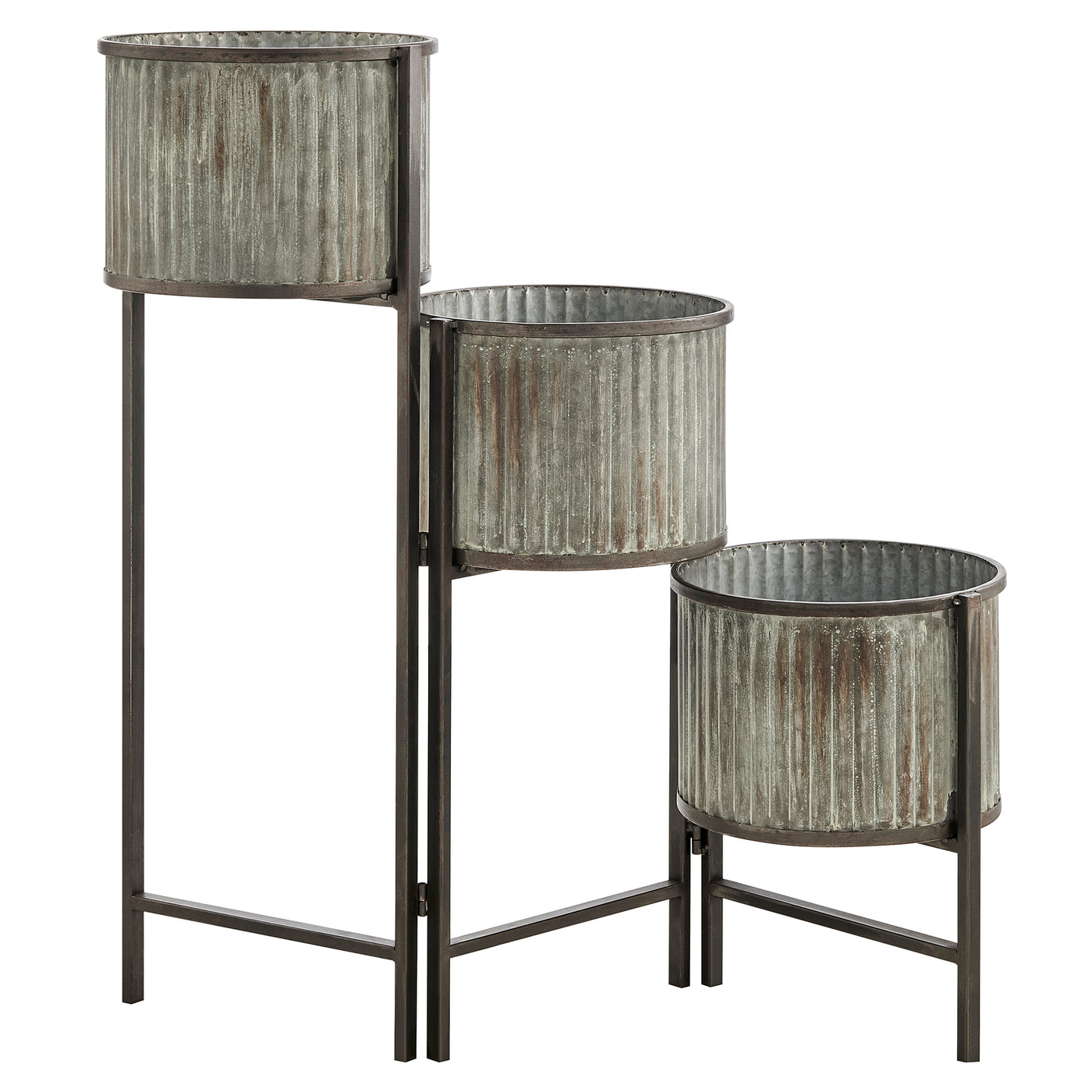 FirsTime & Co. Silver Jasper Outdoor Planter 3-Piece Set, Farmhouse Style, Made of Metal