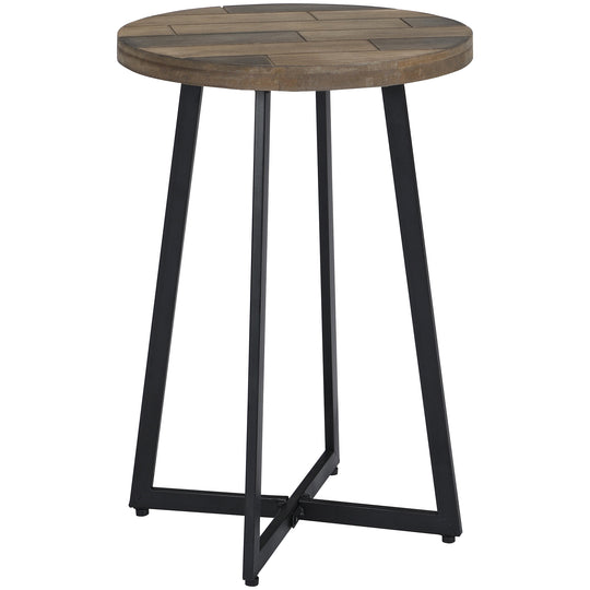 FirsTime & Co. Brown Miles Shiplap End Table, Farmhouse, Metal, 16 x 16 x 22 inches
